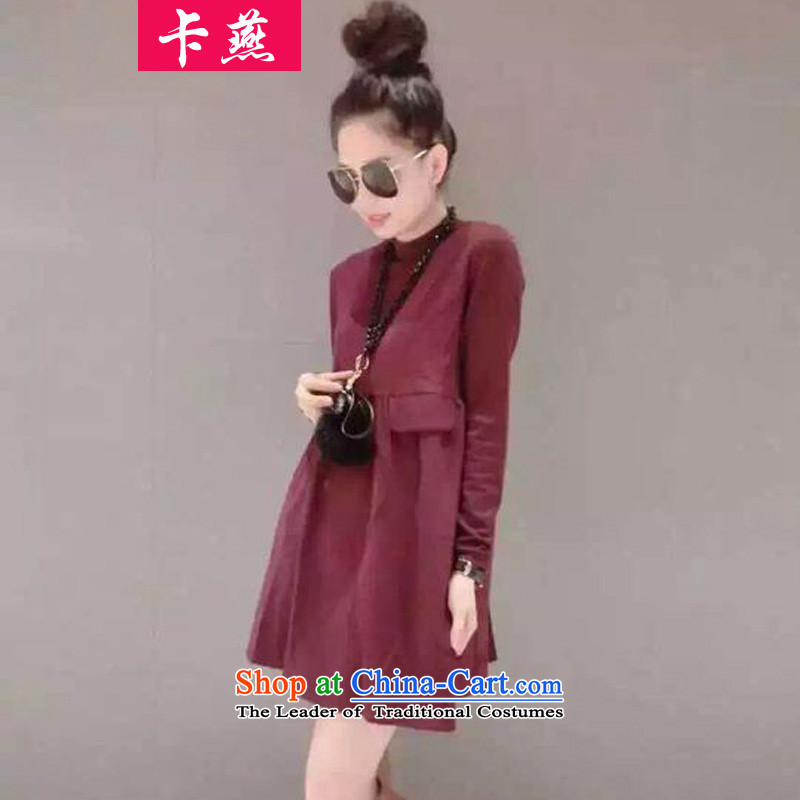 Card Yin  New) Autumn 2015 to increase the number of women's dresses in loose long thick mm200 catty thin A Skirt Graphics Supplier 4XL160-175 black around 922.747, Yan Shopping on the Internet has been pressed.