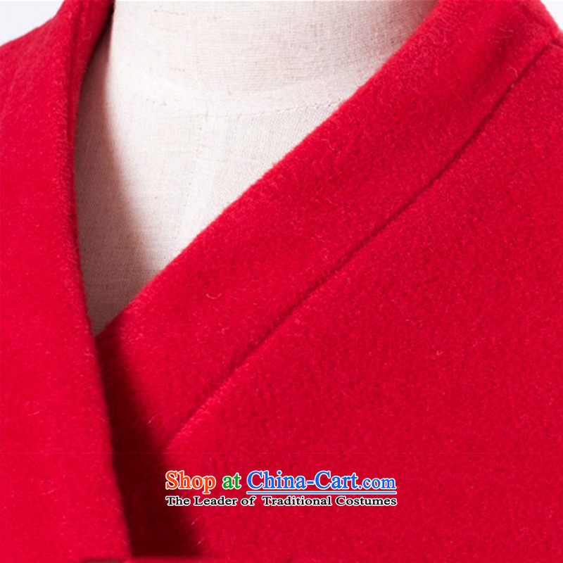 The new Europe and the V-Neck 1450#2015 long-sleeved autumn and winter coats RED M, gross? Cheuk-yan Yi Yan Shopping on the Internet has been pressed.