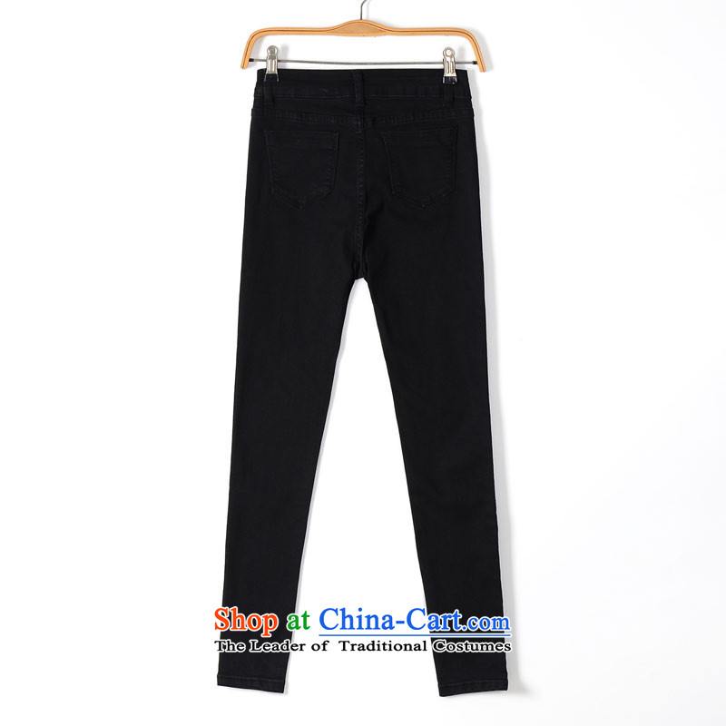Nos winter larger female jeans thick sister Sau San Solid Color Top Loin of cowboy trousers Y80011 black 36 cannot, thin (NOS) , , , shopping on the Internet