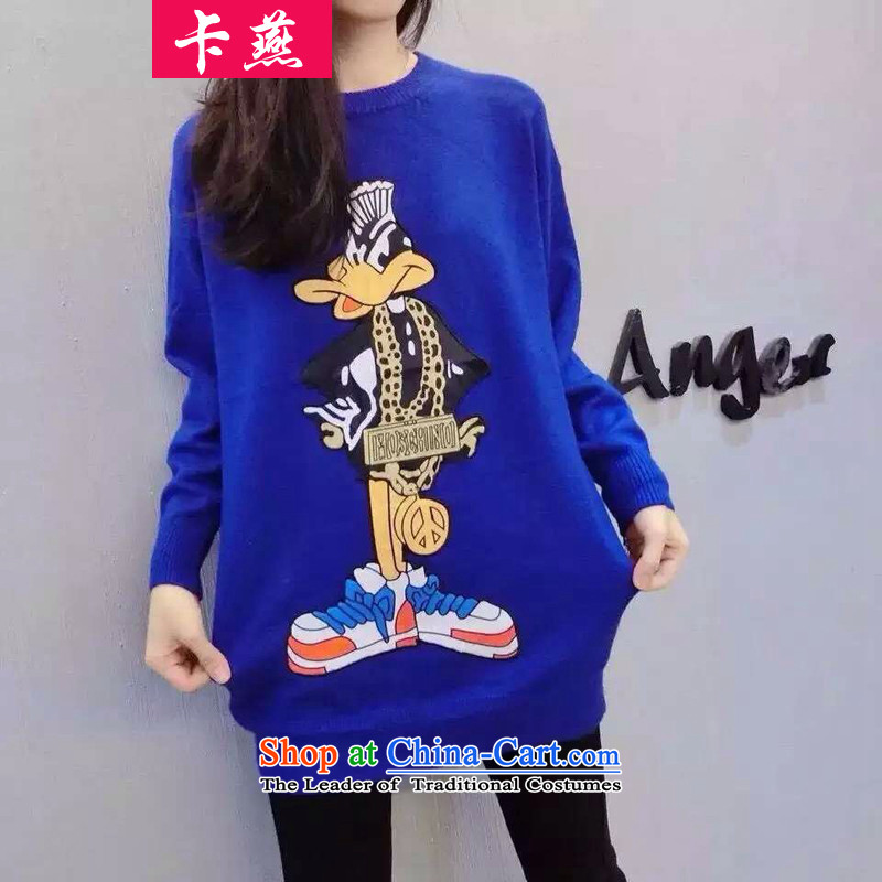 The Korean version of the fall-card installed to increase the new Fat MM long-sleeved T-shirt with round collar stamp cartoon in long woolen pullover loose video Knitted Shirt 5798 thin black 5XL175-215 around 922.747, Yan Shopping on the Internet has been pressed.
