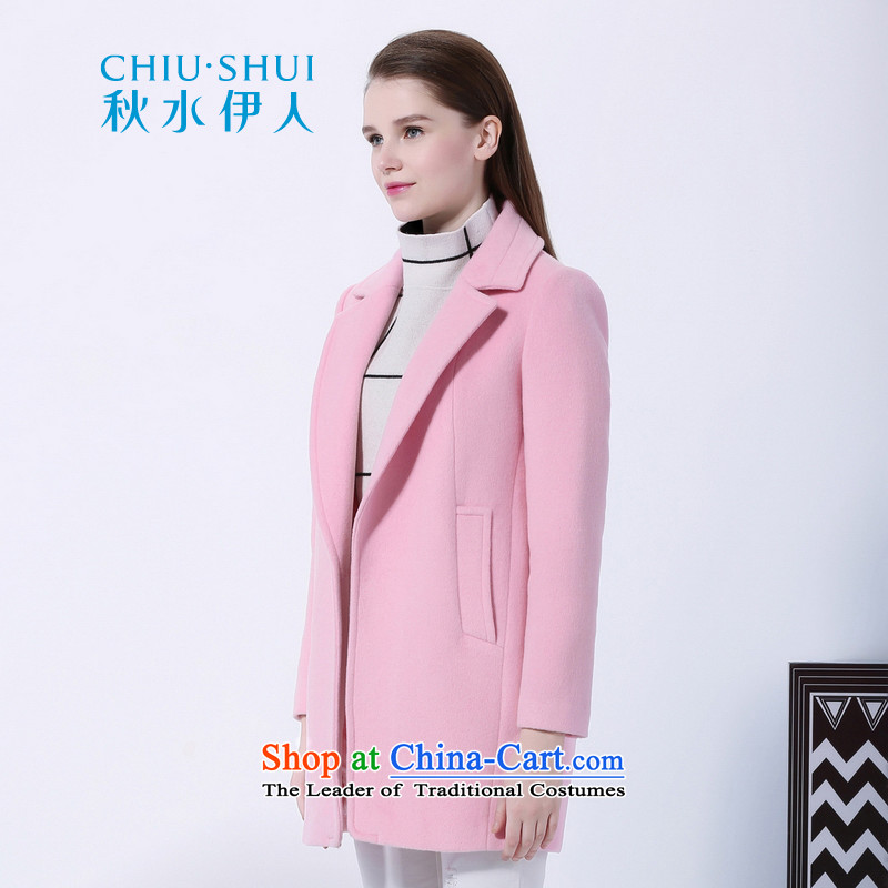 Chaplain who 2015 winter clothing new women's stylish Sweet minimalist temperament lapel in long coats)? jacket pink 155/80A/S, chaplain who has been pressed shopping on the Internet