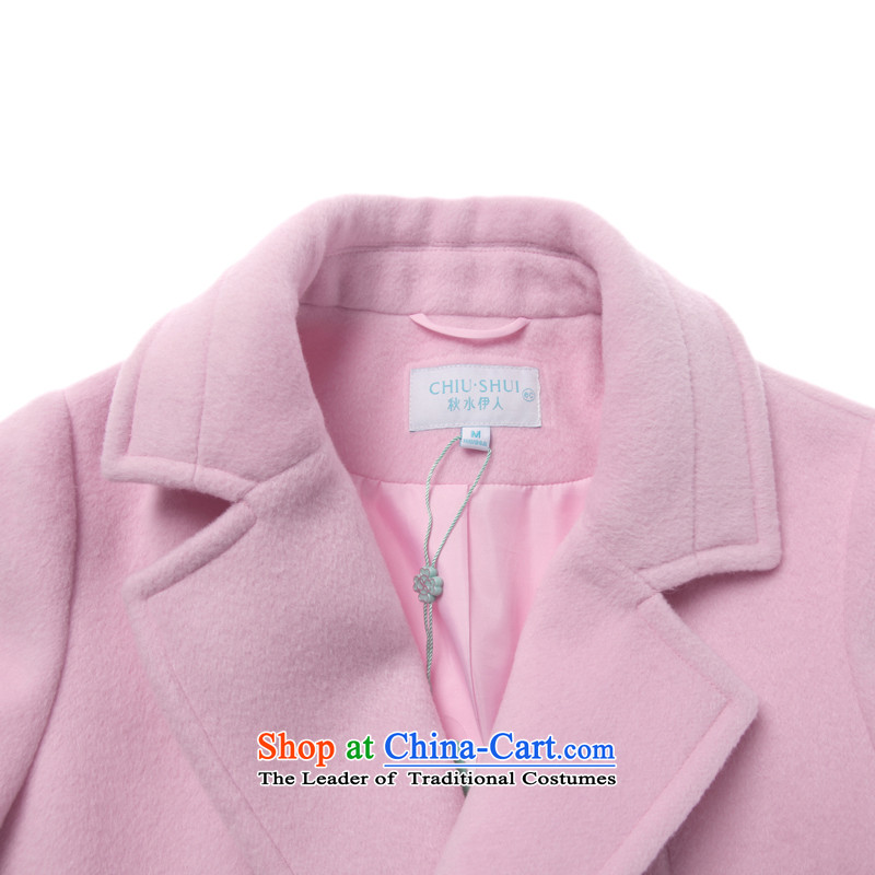 Chaplain who 2015 winter clothing new women's stylish Sweet minimalist temperament lapel in long coats)? jacket pink 155/80A/S, chaplain who has been pressed shopping on the Internet