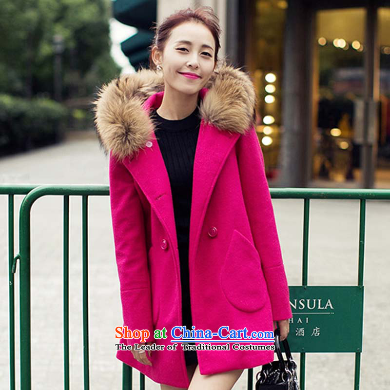 Meijia Garment 2015 autumn and winter goddess of new van gross? double-Korea version long overcoat 3045 better RED M meijia garment (MEIJIAYI) , , , shopping on the Internet