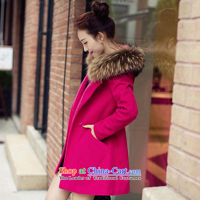 Meijia Garment 2015 autumn and winter goddess of new van gross? double-Korea version long overcoat 3045 better RED M meijia garment (MEIJIAYI) , , , shopping on the Internet