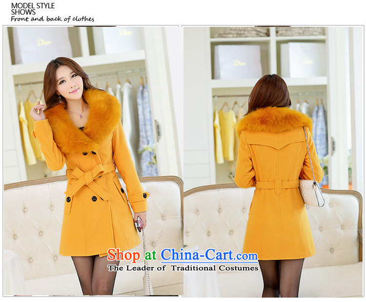 China, slave 2015 autumn and winter new women in Korean long hair Sau San? female D066 coats yellow L picture, prices, brand platters! The elections are supplied in the national character of distribution, so action, buy now enjoy more preferential! As soon as possible.