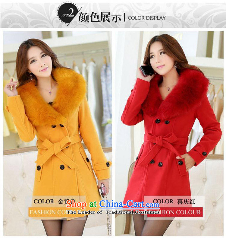 China, slave 2015 autumn and winter new women in Korean long hair Sau San? female D066 coats yellow L picture, prices, brand platters! The elections are supplied in the national character of distribution, so action, buy now enjoy more preferential! As soon as possible.
