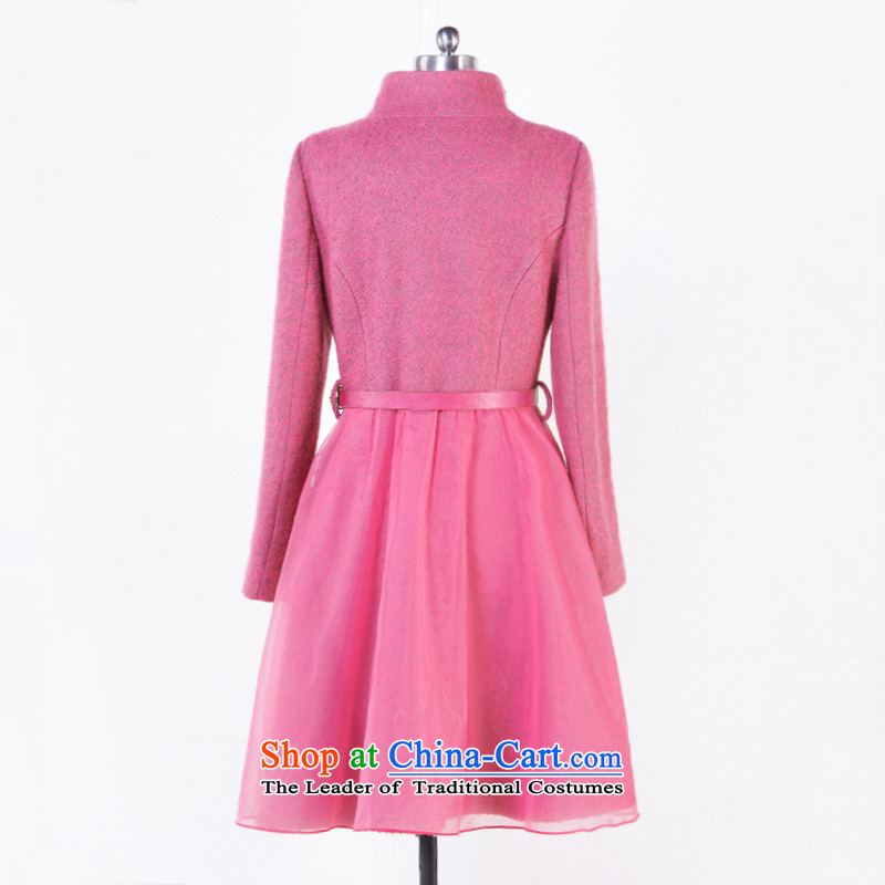 Fireworks Hot Winter 2015 new women's solid color long-sleeved jacket is     Gross ginyu wind pink spot, fireworks hot M , , , shopping on the Internet
