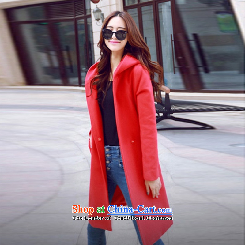 The Korean version of sweet cap solid color red jacket? grossXL