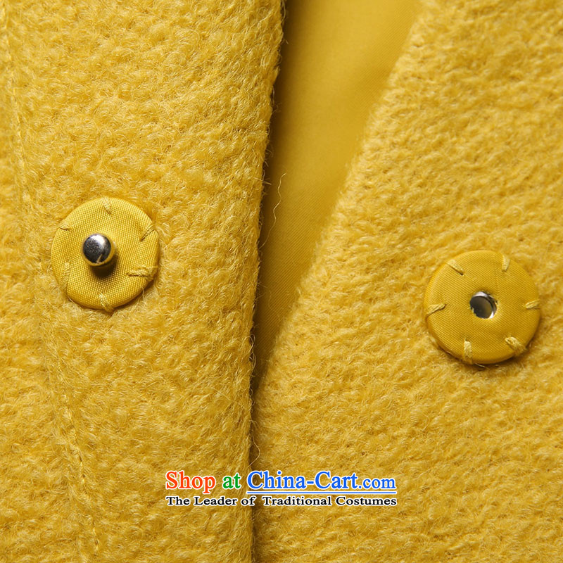 The OSA EURO 2015 Winter New Windsor female single-style large pocket clip hair? coats SD525006 turmeric yellow M, OSCE Lisa (O.SA) , , , shopping on the Internet