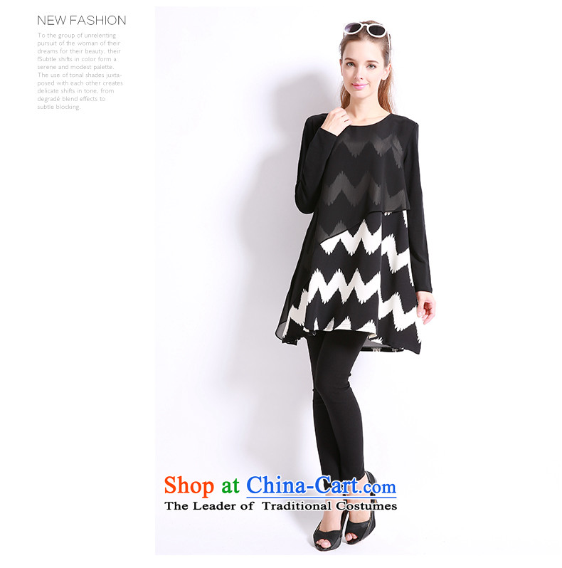 Luo Shani Flower Code women's long-sleeved T-shirt with stripes on mm fall to xl graphics thin coat 13261 female black 5XL- pre-sale within 3 days of the Shipment Picture, prices, brand platters! The elections are supplied in the national character of distribution, so action, buy now enjoy more preferential! As soon as possible.