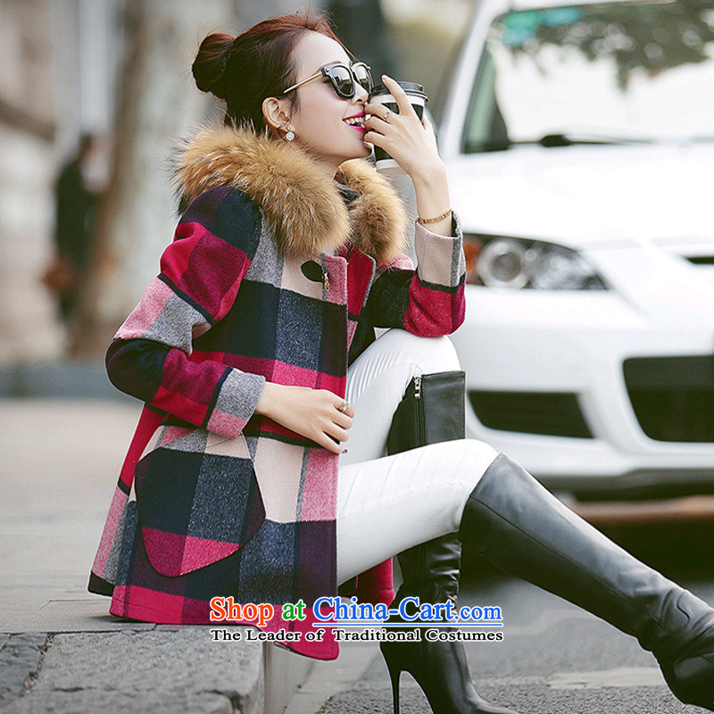 Mr Law than the 2015 winter clothing new Korean version of a female trend a jacket compartments thin hair? coats video female Red Haig , L, Robbie Mello , , , shopping on the Internet