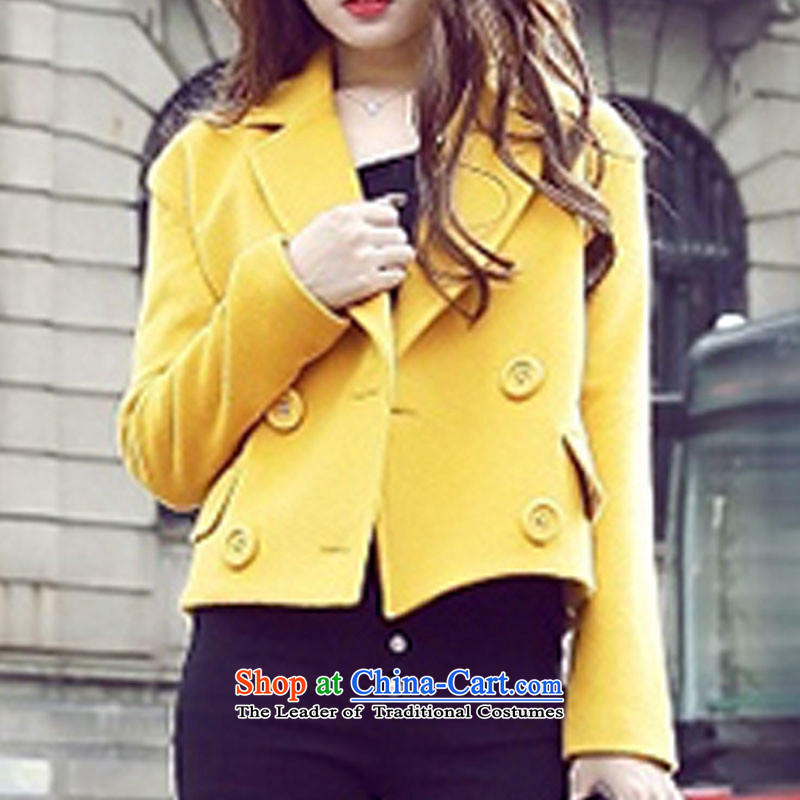 Oehe 2015 winter clothing new Korean short jacket, Sau San stylish girl video thin lapel long-sleeved yellow L,oehe,,, gross? coats shopping on the Internet