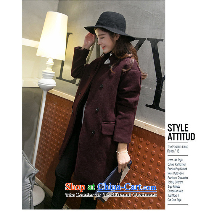 Oehe 2015 winter clothing new Korean version in Sau San long jacket, stylish girl video thin collar long-sleeved gross crimson red cloak? M picture, prices, brand platters! The elections are supplied in the national character of distribution, so action, buy now enjoy more preferential! As soon as possible.