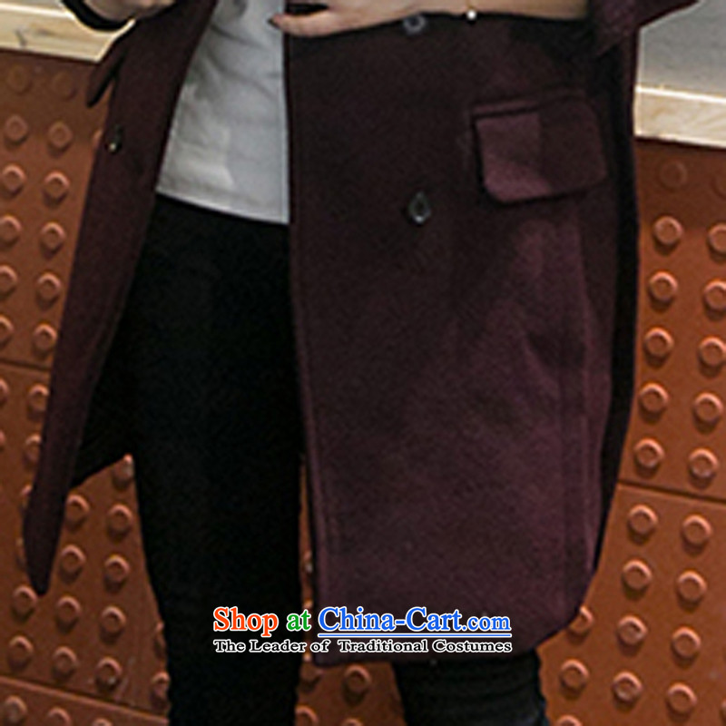 Oehe 2015 winter clothing new Korean version in Sau San long jacket, stylish girl video thin collar long-sleeved gross coats crimson red M,oehe,,,? Online Shopping