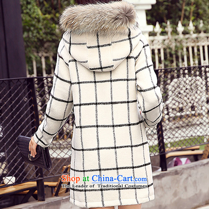 Oehe 2015 winter clothing new Korean version in Sau San long jacket, stylish girl video thin cap long-sleeved white coats of gross? XL,OEHE,,, shopping on the Internet