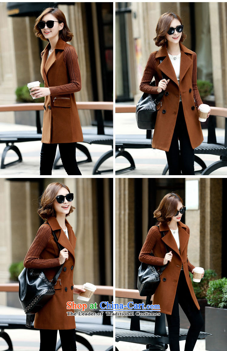 Oehe 2015 winter clothing new Korean version in Sau San long jacket, stylish girl video thin lapel long-sleeved brown coat? gross M picture, prices, brand platters! The elections are supplied in the national character of distribution, so action, buy now enjoy more preferential! As soon as possible.