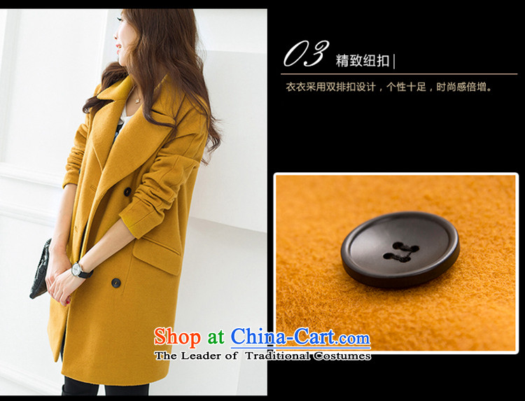 Judy 2015 autumn and winter new orange) long thick hair? female Korean jacket Sau San Mao? large coat a wool coat female yellow L picture, prices, brand platters! The elections are supplied in the national character of distribution, so action, buy now enjoy more preferential! As soon as possible.