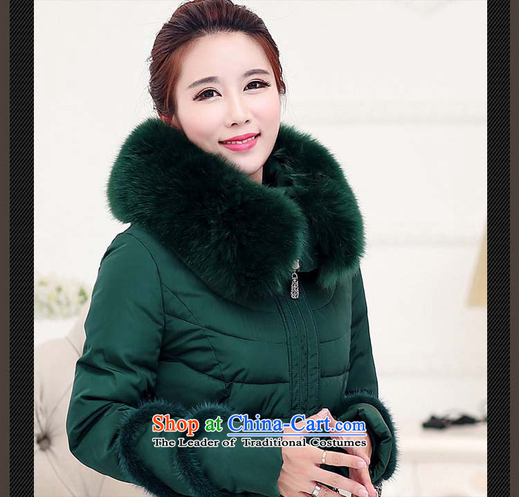 Elisabeth wa concluded card feather cotton coat to intensify the thick MM autumn and winter coats thick Mei Women 200 catties robe women extra cotton coat in long chubby woman dark green XXXL load pictures, prices, brand platters! The elections are supplied in the national character of distribution, so action, buy now enjoy more preferential! As soon as possible.