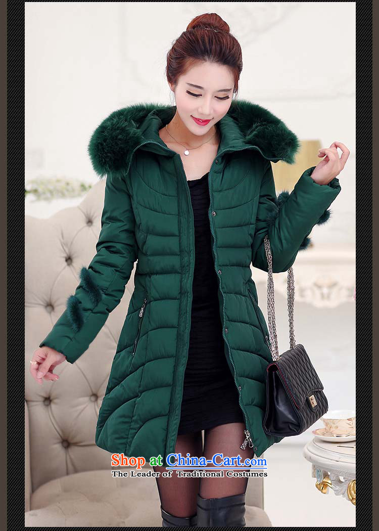 Elisabeth wa concluded card feather cotton coat to intensify the thick MM autumn and winter coats thick Mei Women 200 catties robe women extra cotton coat in long chubby woman dark green XXXL load pictures, prices, brand platters! The elections are supplied in the national character of distribution, so action, buy now enjoy more preferential! As soon as possible.