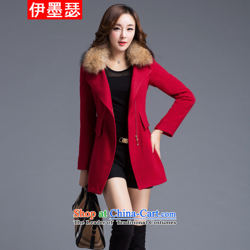 El ink Joseph 2015 new autumn and winter coats girl in gross? long hair?? Korean female jacket material with high wool for the navy blue cotton without L / size is too small, the cold war has been pressed shopping on the Internet