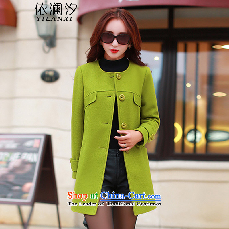 In accordance with the World Hsichih 2015 autumn and winter new Korean female decorated gross? jacket. Long jacket, a wool coat 1620 in accordance with the world, L, toner leather Hsichih yilanxi (shopping on the Internet has been pressed.)
