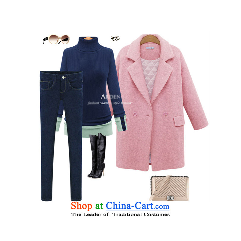 O Ya-ting to increase women's code 2015 autumn and winter new mm thick Korean version thin wool coat pure colors in this long coats female 103 Sub-ni pink 3XL 145-165 recommends that you, O Jacob aoyating Ting () , , , shopping on the Internet