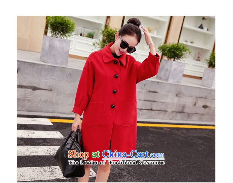 Mrs 2015 autumn and winter talks with the new Korean wild temperament lapel video in Sau San long thin stylish cuffs gentlewoman Gross Gross Jacket coat?? female red L picture, prices, brand platters! The elections are supplied in the national character of distribution, so action, buy now enjoy more preferential! As soon as possible.