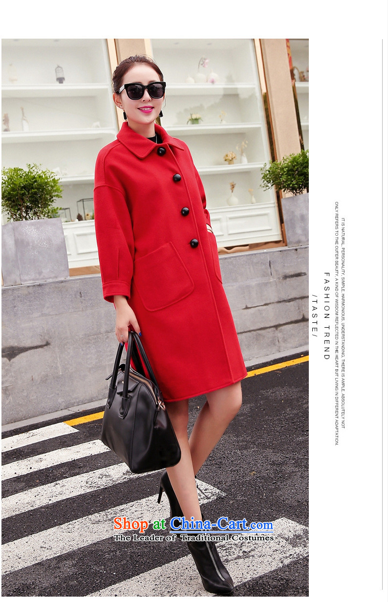 Mrs 2015 autumn and winter talks with the new Korean wild temperament lapel video in Sau San long thin stylish cuffs gentlewoman Gross Gross Jacket coat?? female red L picture, prices, brand platters! The elections are supplied in the national character of distribution, so action, buy now enjoy more preferential! As soon as possible.