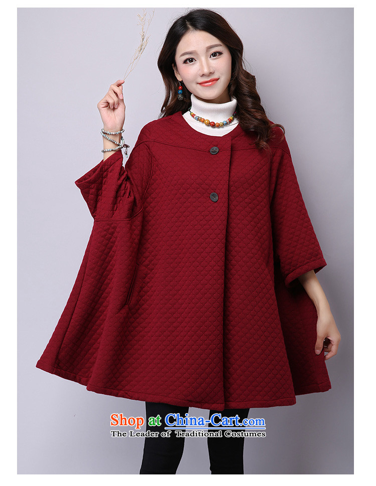 Chung Cayman El 2015 autumn and winter new Korean Couture fashion loose larger bat sleeves cloak jacket female 9918 wine red M picture, prices, brand platters! The elections are supplied in the national character of distribution, so action, buy now enjoy more preferential! As soon as possible.