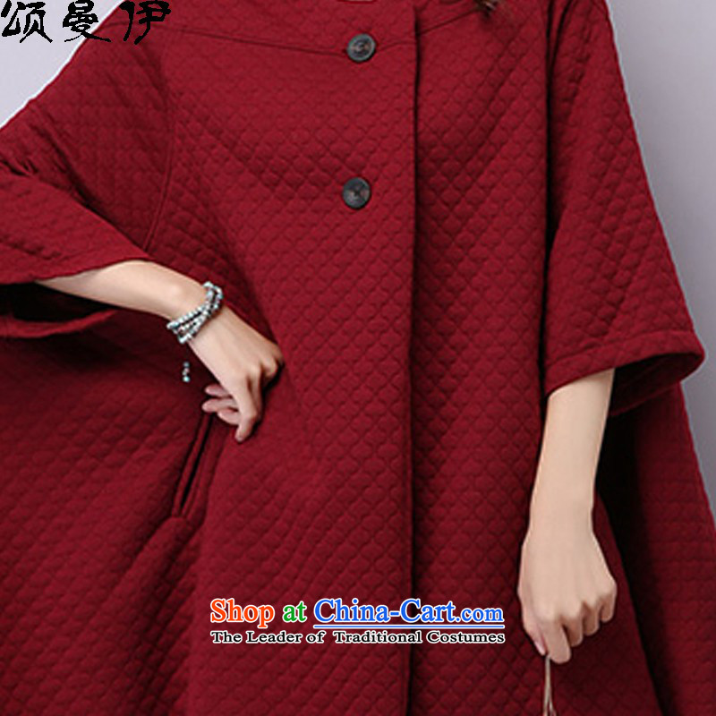 Chung Cayman El 2015 autumn and winter new Korean Couture fashion loose larger bat sleeves cloak jacket female 9918 wine red M ode to Cayman El , , , shopping on the Internet