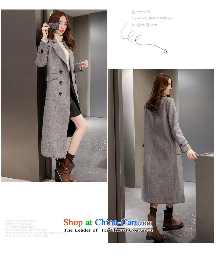 The law was in Dili Qi 2015 autumn and winter new leisure western lapel double-long video thin hair so Sau San coats female Korean a dark gray jacket L picture, prices, brand platters! The elections are supplied in the national character of distribution, so action, buy now enjoy more preferential! As soon as possible.