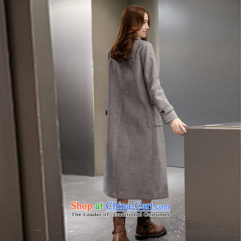 The law was in Dili Qi 2015 autumn and winter new leisure western lapel double-long video thin hair so Sau San coats female Korean a dark gray jacket , L, law, Manasseh (qi fash-modi) , , , shopping on the Internet