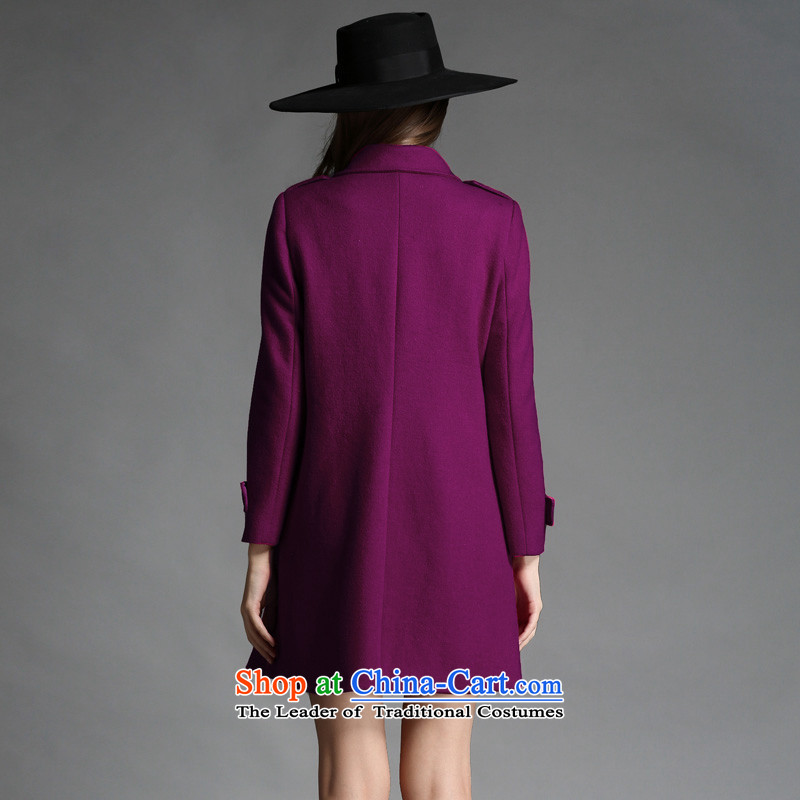 Elizabeth 2015 ultra high discipline code women winter new products Sau San stitching and stylish medium to long term, to increase gross ZR2073- jacket purple 3XL,? ji.... sa shopping on the Internet