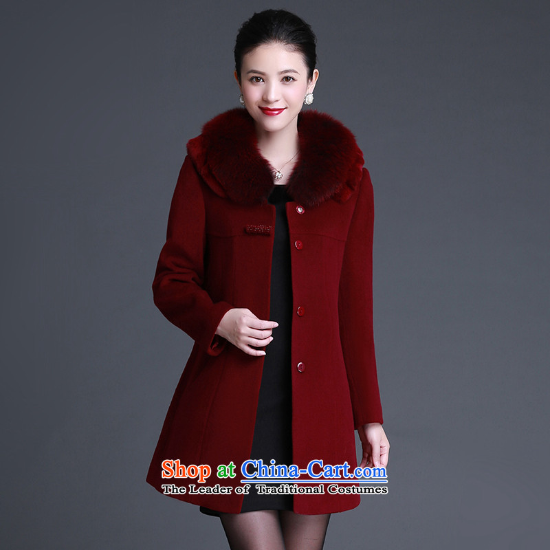 The United States, the 2015 winter clothing new 2 for high-end in gross long coats thick MM wool sweater,a large female Y081 jacket coat 4XL, blue-yan technology , , , shopping on the Internet