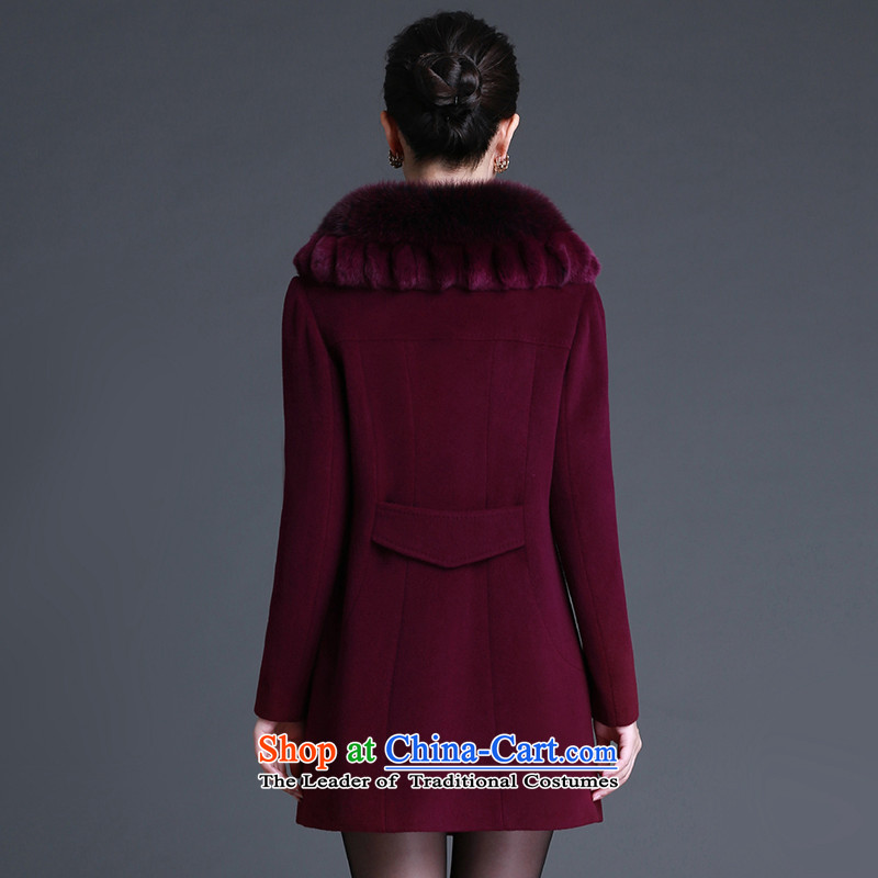 The United States, the 2015 winter clothing new 2 for high-end in gross long coats thick MM wool sweater,a large female Y081 jacket coat 4XL, blue-yan technology , , , shopping on the Internet