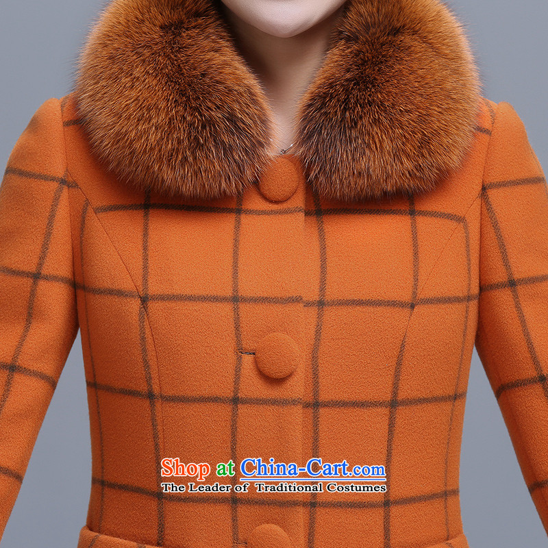 Ms Elsie Leung Pak-degrees women 2015 autumn and winter new product segments of the fox in Long Neck Jacket Gross Gross coats orange L? poetry of Aurum Pacific (c.ibaidar) , , , shopping on the Internet