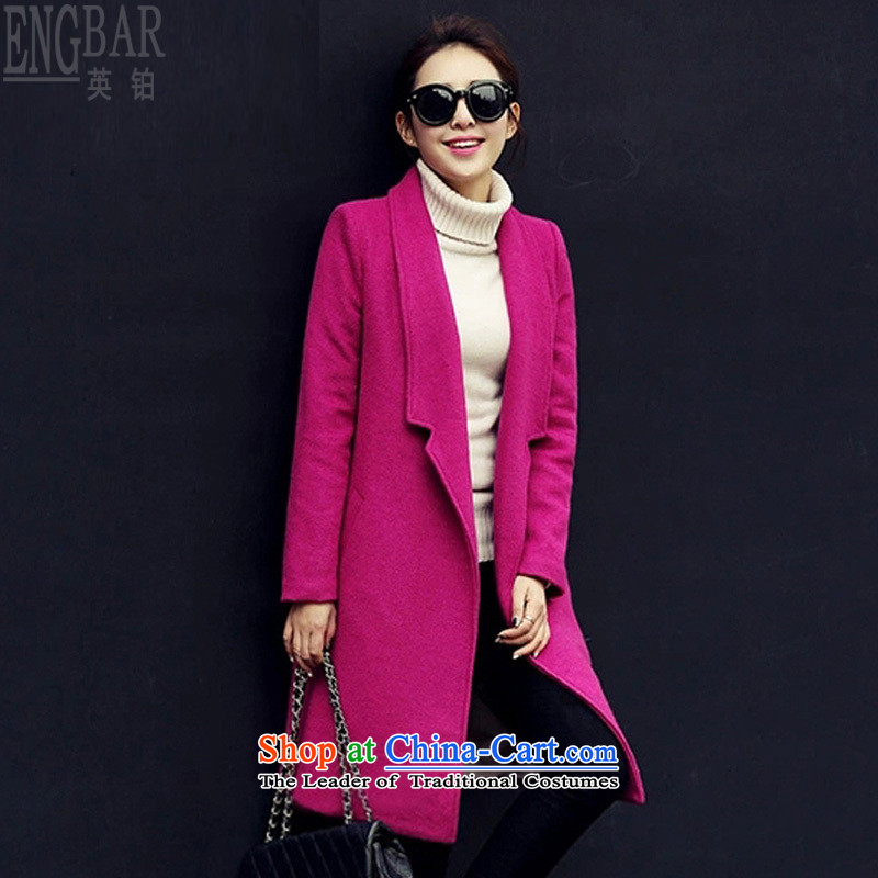 The British Platinum 2015 winter new coats in gross? Long Large Sau San a wool coat jacket female Y1835 better red L
