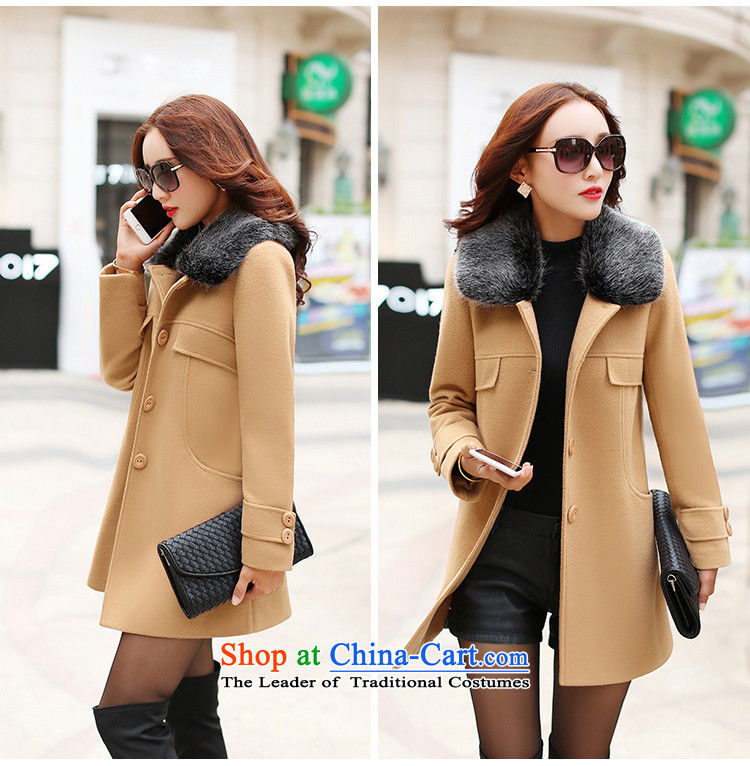 The Suu Kyi withdrawal of autumn and winter 2015 New Sau San wild long-sleeved gross for long coats female 1706 gross? khaki L picture, prices, brand platters! The elections are supplied in the national character of distribution, so action, buy now enjoy more preferential! As soon as possible.