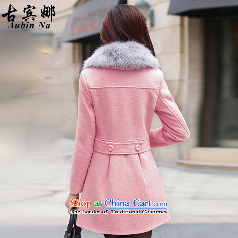 Gubin The 2015 autumn and winter new Korean version of Sau San video thin long-sleeved jacket girl in gross? Long Tk 8,368 leather toner , L Gubin-na (aubinna) , , , shopping on the Internet
