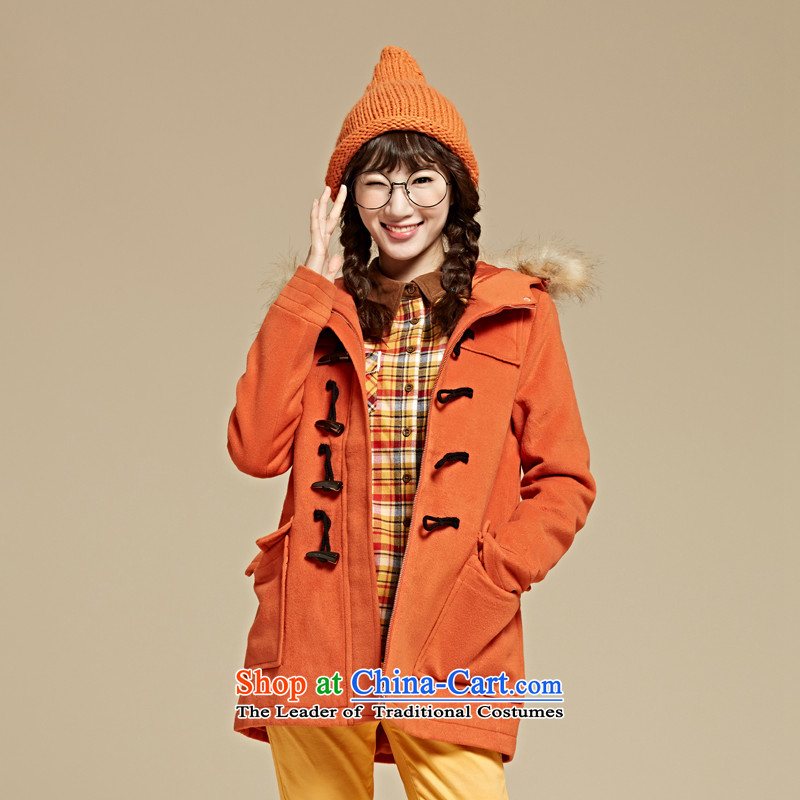 Sum horsehair jackets for winter 2015 Ms. new cap over the medium to longer term, solid color and a wool coat Korean Yang orange 3660 L, Ma (semir sum) , , , shopping on the Internet