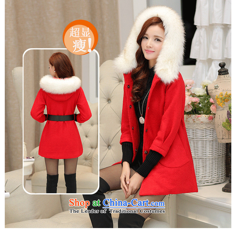 The Korean version of the 2015 Winter ESVT new coats Winter Female gross is stylish and simple graphics thin cuffs knitted Sau San stitching jacket with waistband high female wool collar RED M picture, prices, brand platters! The elections are supplied in the national character of distribution, so action, buy now enjoy more preferential! As soon as possible.