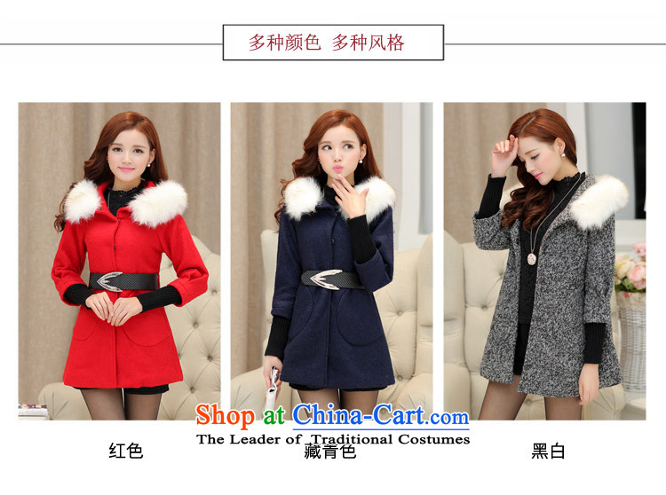 The Korean version of the 2015 Winter ESVT new coats Winter Female gross is stylish and simple graphics thin cuffs knitted Sau San stitching jacket with waistband high female wool collar RED M picture, prices, brand platters! The elections are supplied in the national character of distribution, so action, buy now enjoy more preferential! As soon as possible.