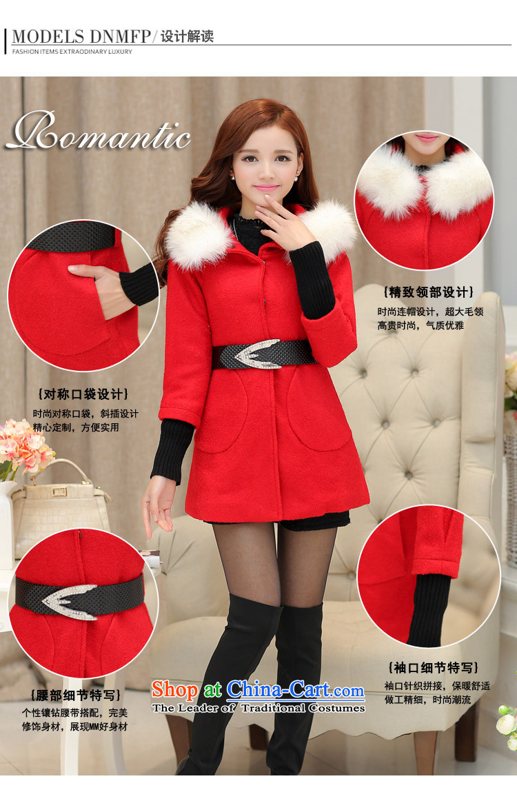 The Korean version of the 2015 Winter ESVT new coats Winter Female gross is stylish and simple graphics thin cuffs knitted Sau San stitching jacket with waistband high female wool collar RED M picture, prices, brand platters! The elections are supplied in the national character of distribution, so action, buy now enjoy more preferential! As soon as possible.