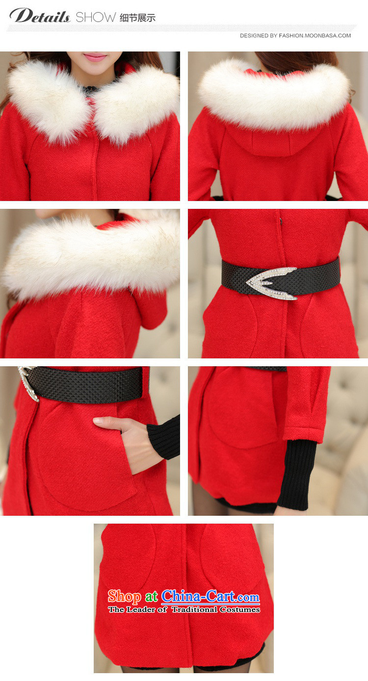 The Korean version of the 2015 Winter ESVT new coats Winter Female gross is stylish and simple graphics thin cuffs knitted Sau San stitching jacket with waistband high female wool collar RED M picture, prices, brand platters! The elections are supplied in the national character of distribution, so action, buy now enjoy more preferential! As soon as possible.