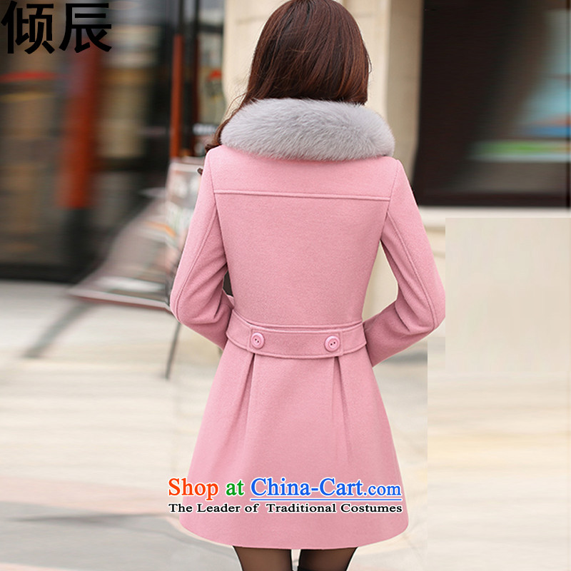 The Dumping e 2015 Fall/Winter Collections new Korean in thick long Sau San Mao a wool coat 692 female leather toner M e , , , the dumping shopping on the Internet