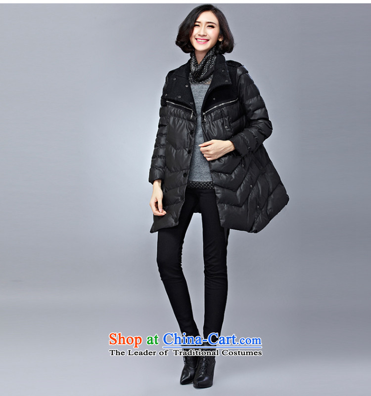 Gigi Lai King Cayman Code Coe winter coat winter thick mm female 200 catties thick sister in Europe and the reinforcement of the Sau San long cotton coat cotton jacket black 3XL picture, prices, brand platters! The elections are supplied in the national character of distribution, so action, buy now enjoy more preferential! As soon as possible.