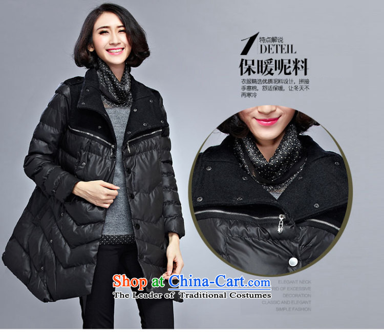 Gigi Lai King Cayman Code Coe winter coat winter thick mm female 200 catties thick sister in Europe and the reinforcement of the Sau San long cotton coat cotton jacket black 3XL picture, prices, brand platters! The elections are supplied in the national character of distribution, so action, buy now enjoy more preferential! As soon as possible.