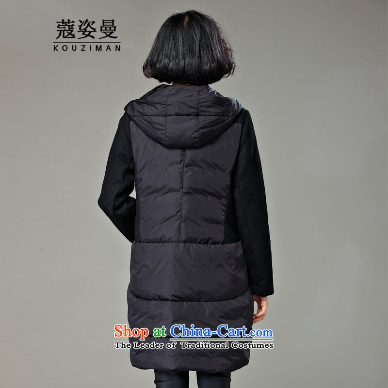 Gigi Lai King Cayman Code Coe cotton jacket for winter 2015 new products in the medium to long term, 200 catties a robe jacket thick person field sister mm thick cotton thin woman Graphics Black (pre-sale 5 day shipping 4XL,) (KOUZIMAN Khao Lak Gigi Lai) , , , shopping on the Internet