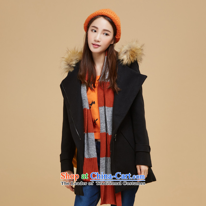 Sum horsehair jackets for winter 2015 new president for pure color in the gross long straight leg a wool coat Korean Black 9000 S Sum (semir) , , , shopping on the Internet
