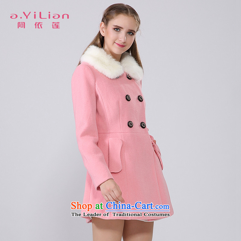 Aida 2015 Winter New Lin sweet gentlewoman removable gross for double-Foutune of wool coat jacket CA44297351? honey peach XL, Aida Lin (A.YILIAN) , , , shopping on the Internet